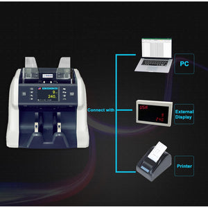 Ribao BC-40 Mixed Denomination Professional Bill Value Counter CIS/UV/MG/IR Counterfeit Detection - MachineShark