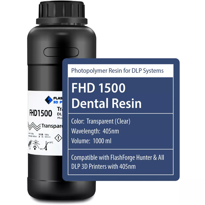 FlashForge FHD 1500 Dental Resin 1 Liter - Transparent (Clear) - MachineShark