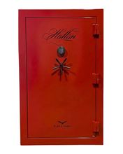 Load image into Gallery viewer, Red safe with 'Hollon' branding on a white background. Electronic keypad lock, 45 gun capacity