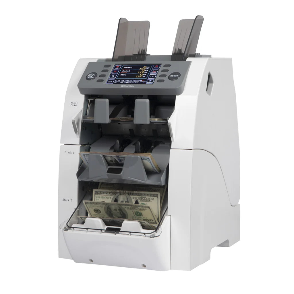 Carnation 3 Pocket Mixed Denomination Currency Counter CR2500 - MachineShark