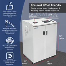 Load image into Gallery viewer, High security shredder with features and specifications - NSA approved