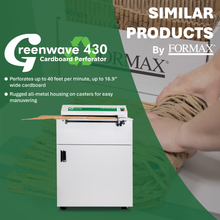 Load image into Gallery viewer, Greenwave 430 Cardboard Perforator with FORMAX branding on a green background