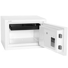 Load image into Gallery viewer, White home safe, HS-310D, with open door on a white background