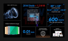 Load image into Gallery viewer, AtomStack KRAFT Dual-laser Engraver 20W Diode + 1.2W IR