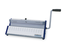 Load image into Gallery viewer, FORMAX manual binding machine with a white and blue body, featuring a top handle with a black grip, shown on a solid white background.