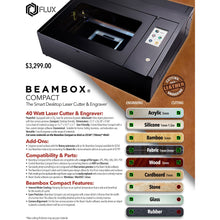 Load image into Gallery viewer, FLUX BeamBox Compact Desktop Laser Cutter &amp; Engraver- 40W - MachineShark